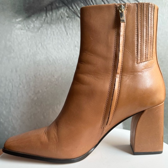 🌸PAIGE🌸 Farah Square Toe Bootie In Cognac Boots Size:10 - Picture 6 of 16